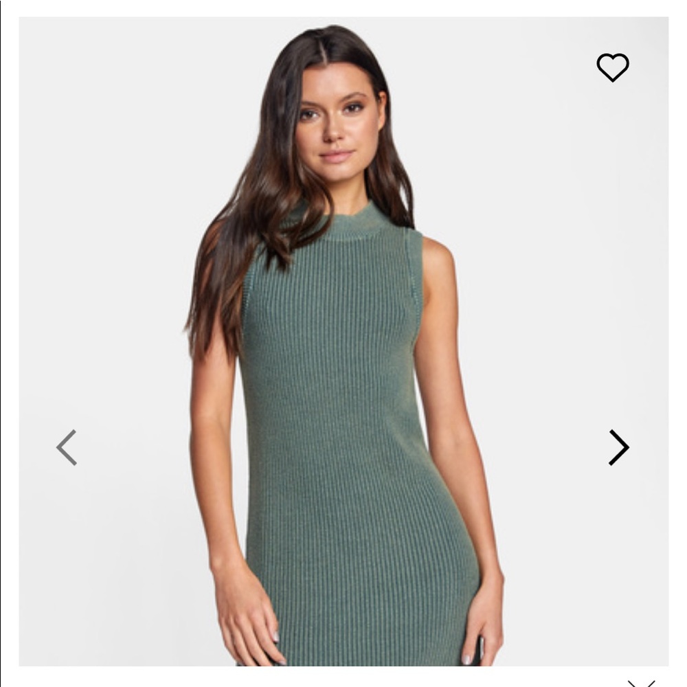 RVCA olive green sleeveless sweater dress NWT size large